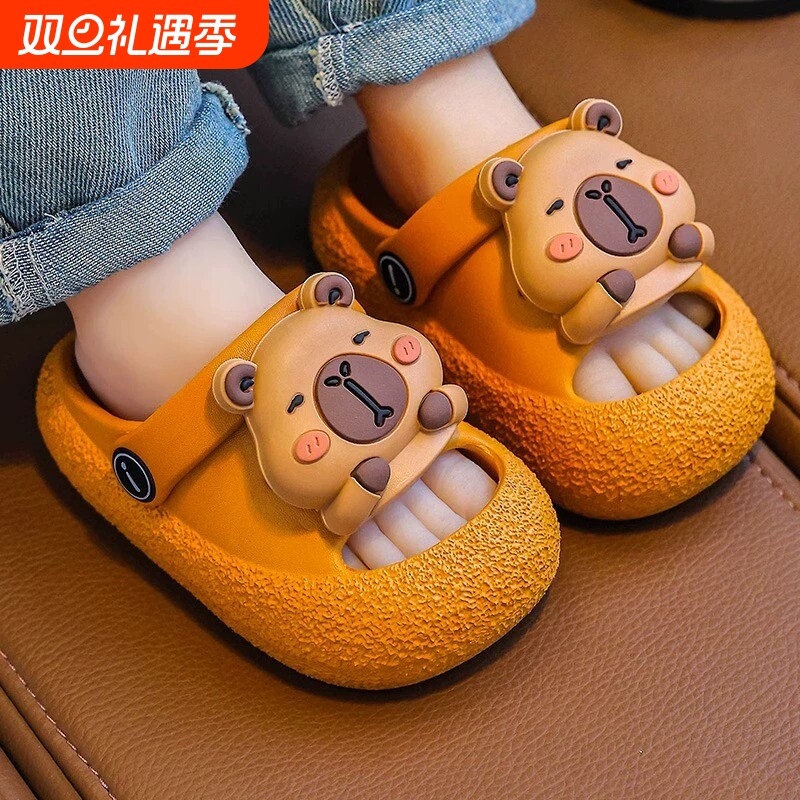 卡皮巴拉儿童拖鞋男童2025新款夏季洞洞鞋防滑女童凉鞋宝宝凉拖鞋