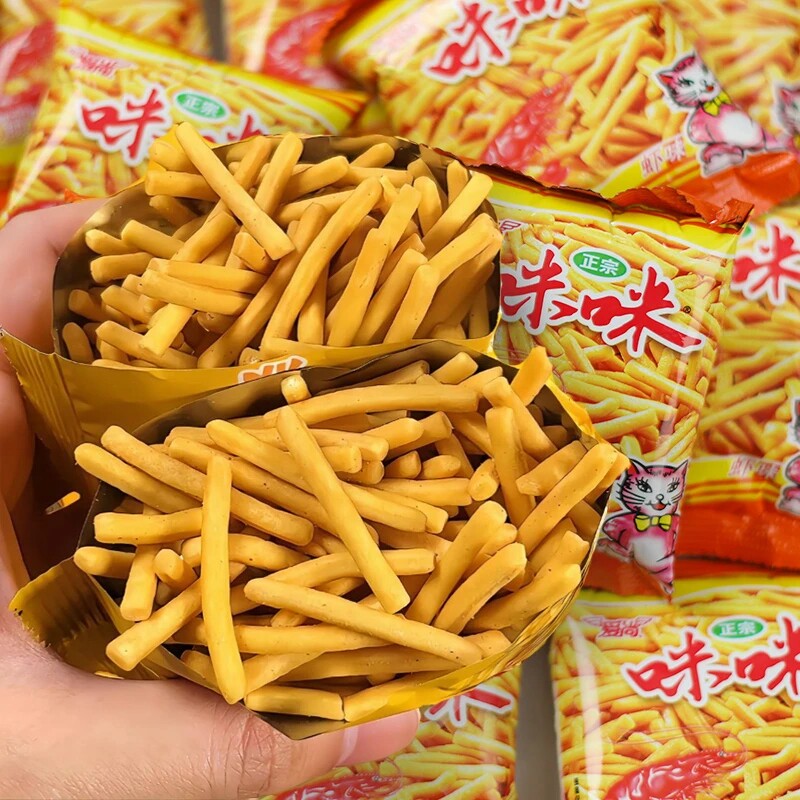 爱尚咪咪虾条蟹味粒混合口味60包袋装散装网红零食休闲解馋小食品