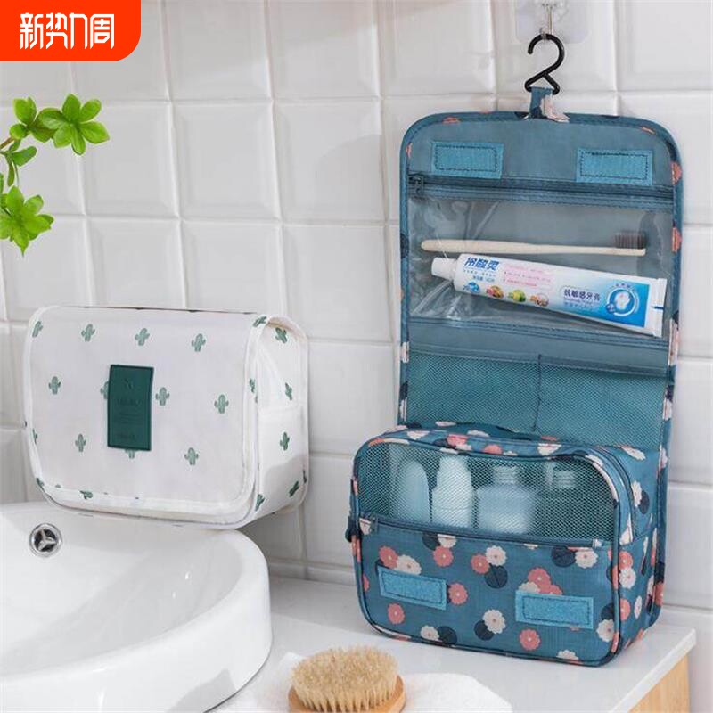 大容量旅行挂钩洗漱包悬挂收纳袋化妆包多功能女士防水手提整理包