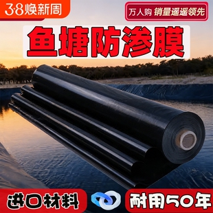 鱼塘用防渗膜加厚hdpe土工膜鱼池专用薄膜黑色塑料布蓄水池防水布