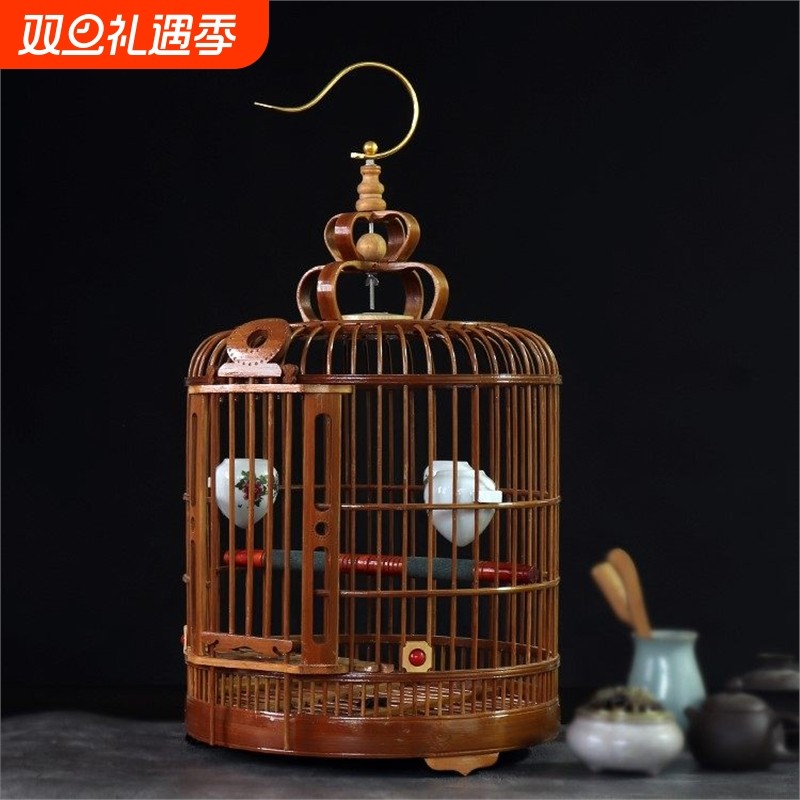 生态笼大号笼子鸟笼手工八哥凯里画眉鸟生竹制贵州头竹子豪华
