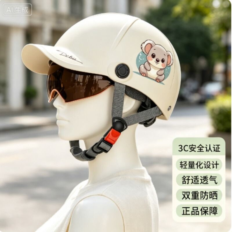 夏季头盔鸭舌帽A类3C认证遮阳防晒棒球帽男女透气骑行新款帽檐图片