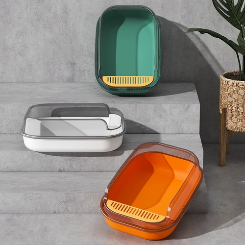 Ящик для кошачьего туалета, большой туалетный лоток, принадлежности для кошек, большой закрытый кошачий туалет, полностью автоматическое предотвращение брызг воздуха.