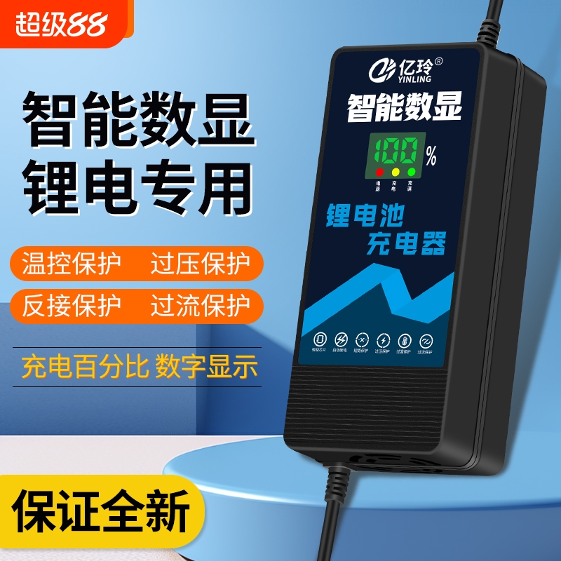 亿玲数显48V三元铁锂专用充电器