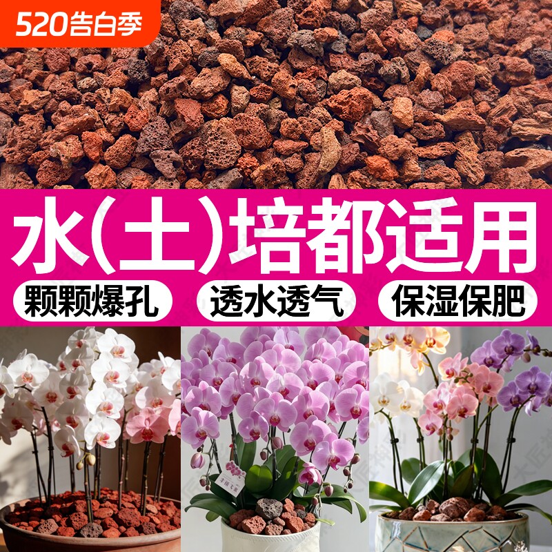 火山石小颗粒养花园艺蝴蝶兰花专用多肉铺面石水培植物鱼缸底砂石