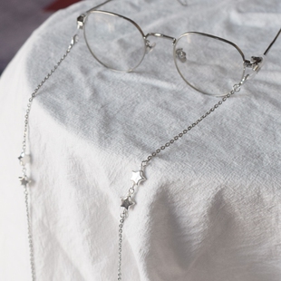 墨镜白K色眼镜女款时尚装饰星星百搭链子挂链眼镜链挂脖新款气质