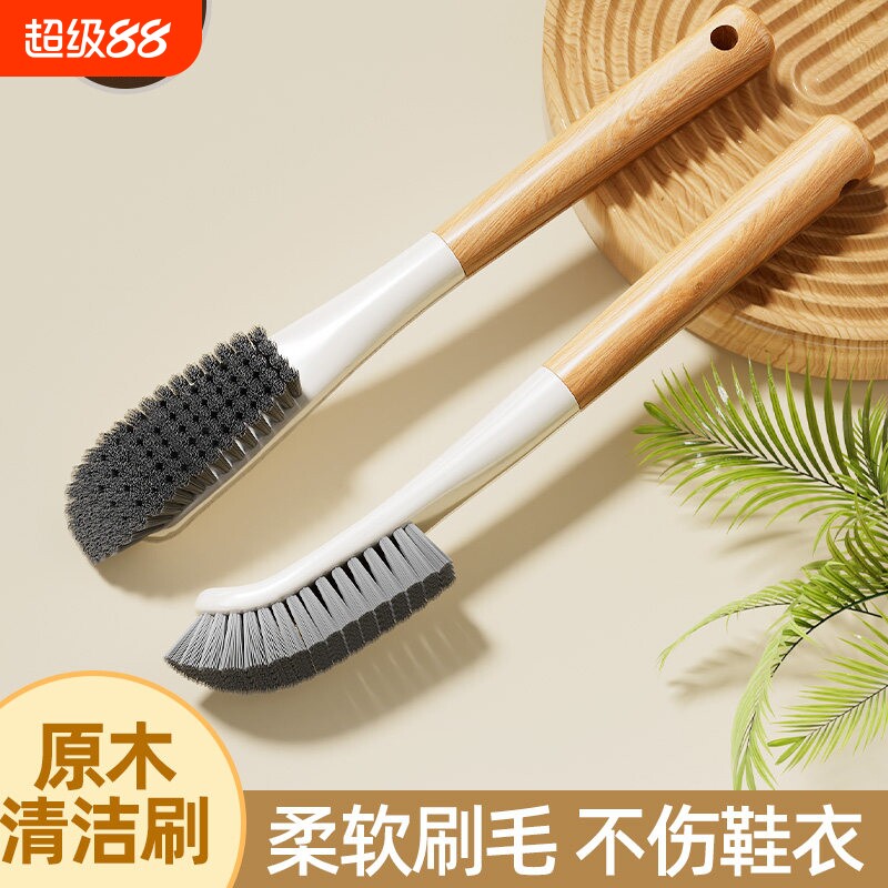 鞋刷木柄洗鞋专用刷子2025新款家用多功能软硬毛长柄清洁刷去污刷图片