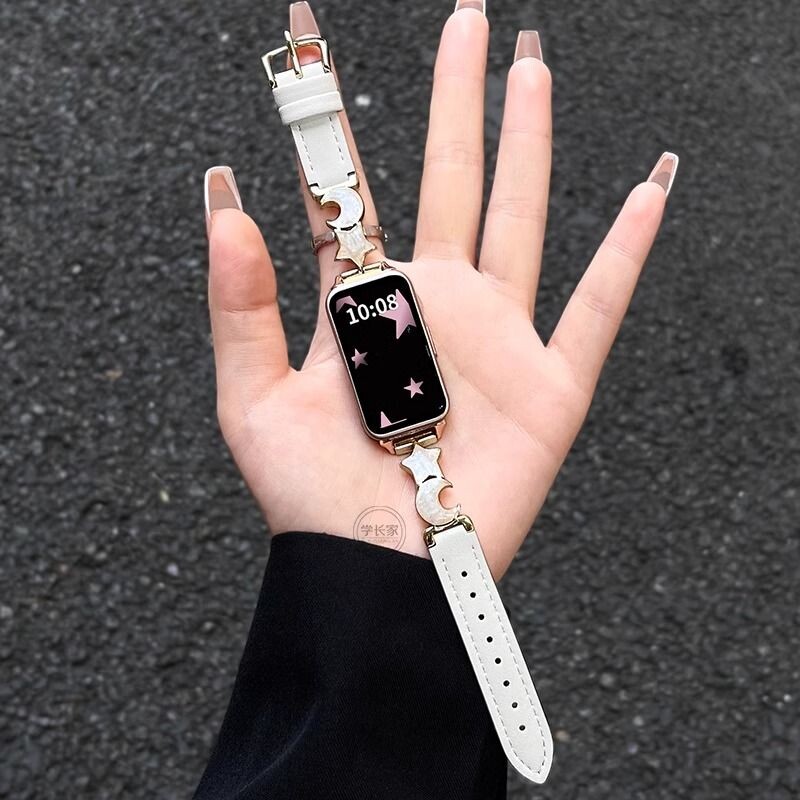 适用于华为手环11手表带春夏新款11pro腕带星星月亮拼接真皮n