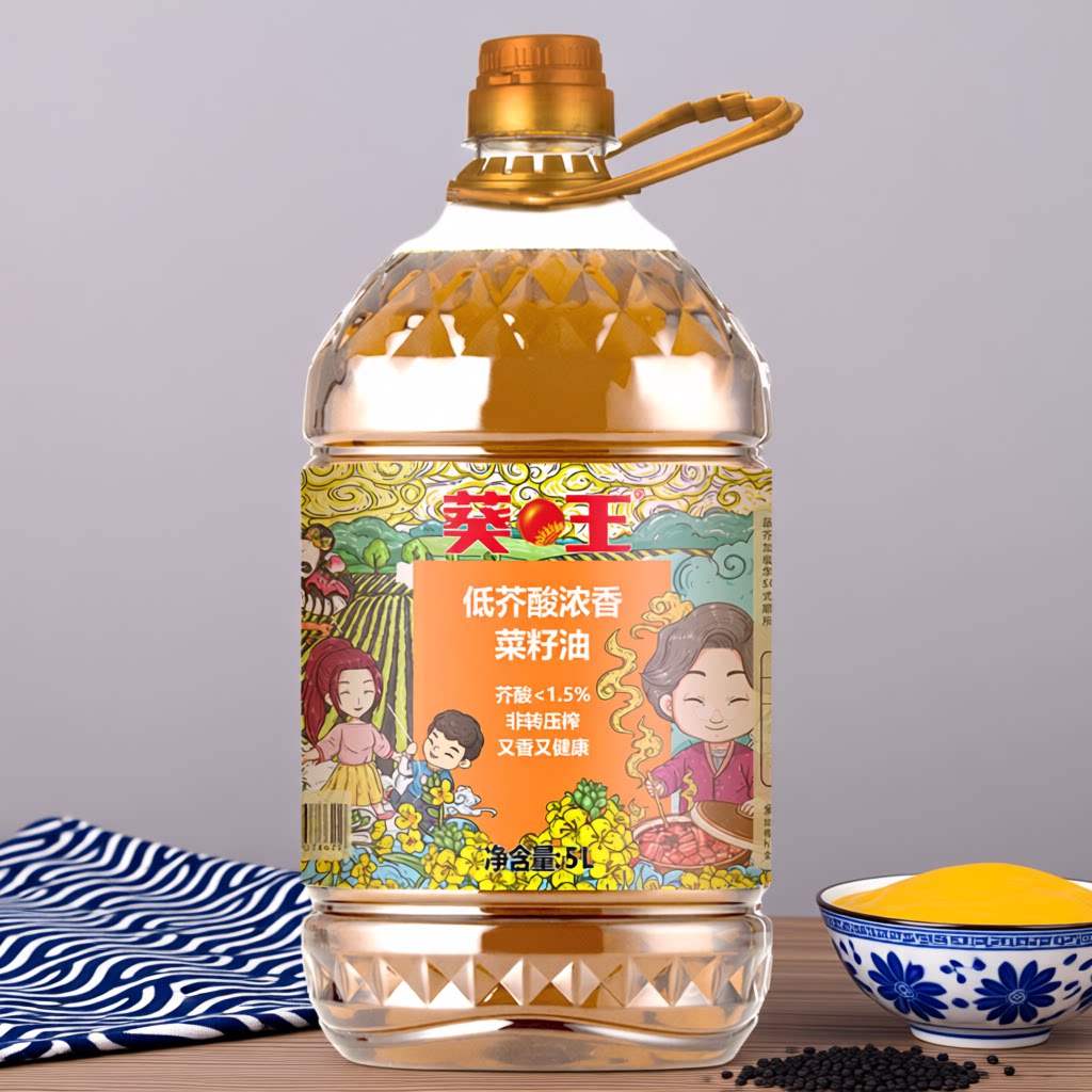 葵王低芥酸浓香菜籽油非转基因物理压榨桶装食用油菜油5L酸菜香味
