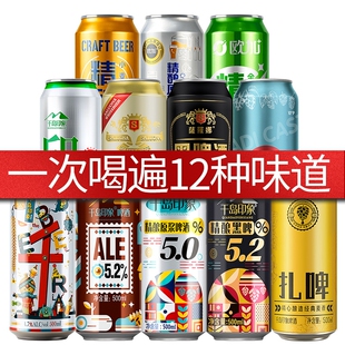 国产啤酒精酿啤酒500ml*12罐装白啤黄啤黑啤混合多种扎啤千岛经典