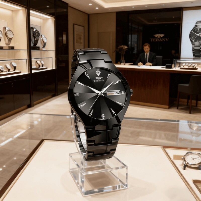 正品瑞士全自动非机械表手表男士学生韩版时尚潮双日历防水表夜光