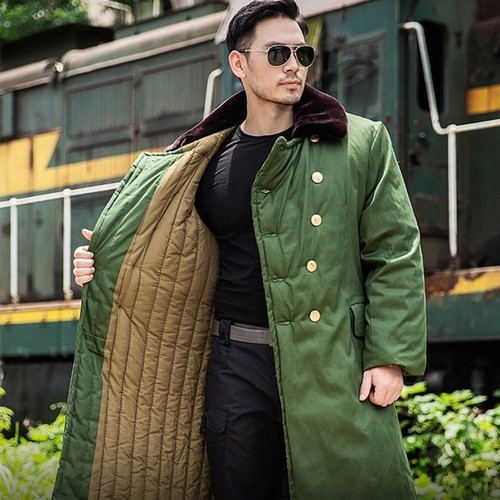 正品军大衣冬季加绒加厚保暖老式棉大衣男劳保防寒服纯棉军绿绿色