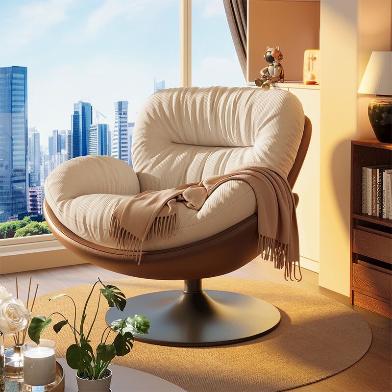意式单人沙发旋转椅客厅阳台家用简约休闲椅懒人沙发阅读凳逍遥椅