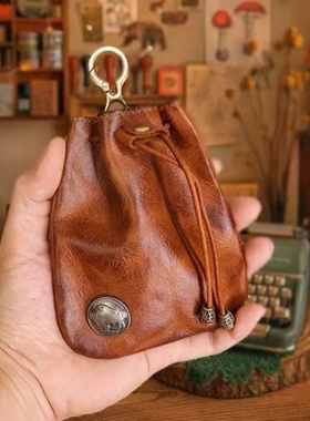 新款创意福袋手工零钱包时尚潮流复古硬币包抽绳束口收纳袋钥匙包