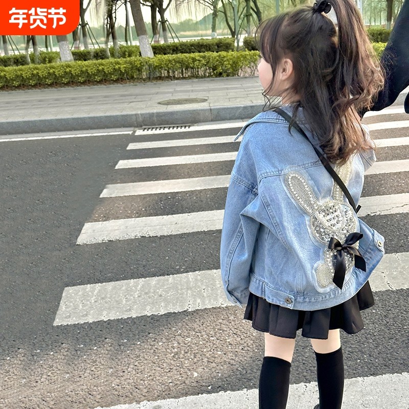 童装女童春秋季新款宽松牛仔外套洋气中大儿童韩版百搭夹克上衣潮