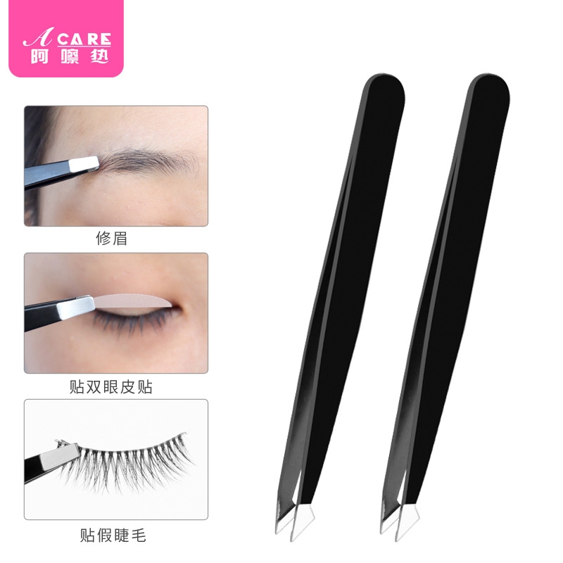 眉夹CC1sn0-黑色勾嘴镊子拔毛假睫毛夹子修眉毛拔胡子初学者男