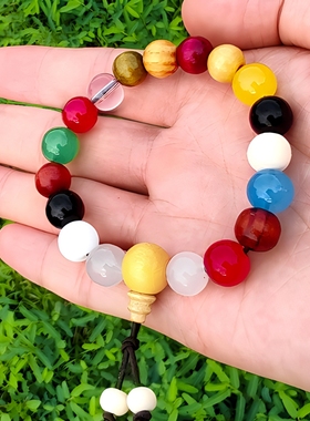 【平安顺遂】十八子多宝手链佛缘手链木籽璃石