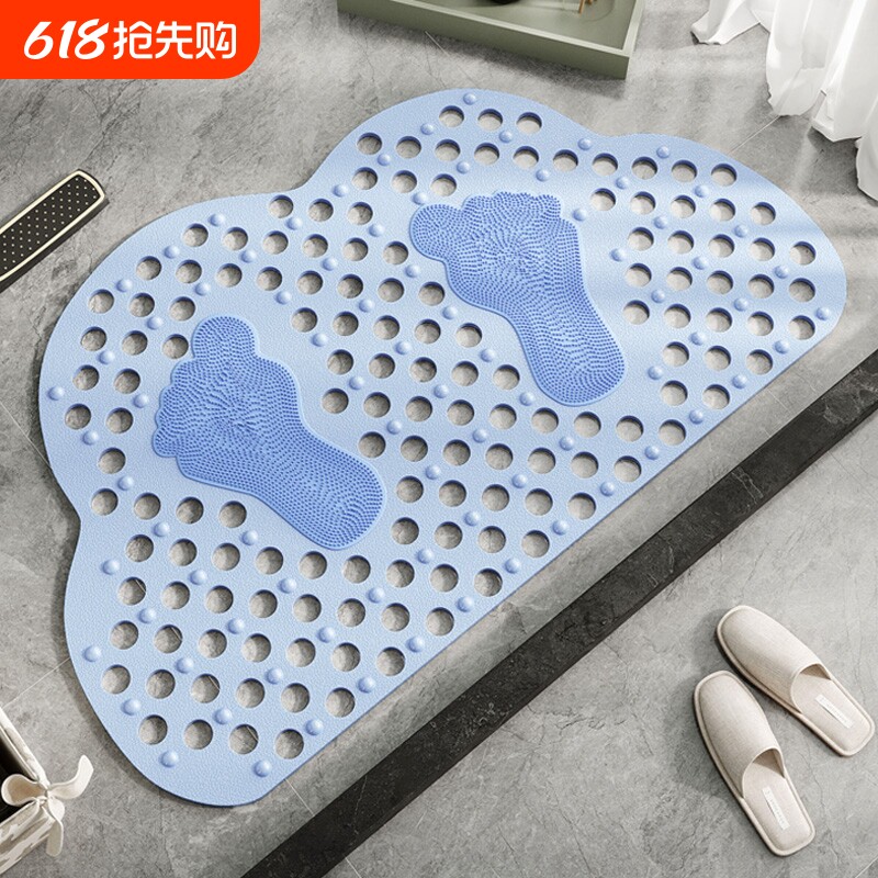 浴室防滑垫卫生间浴缸脚垫淋浴房防摔吸盘地垫按摩硅胶排水沐浴