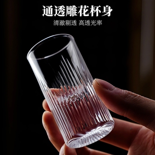 江户切子手工刻花星芒K9水晶玻璃杯家用白酒杯轻奢高档送礼子弹杯