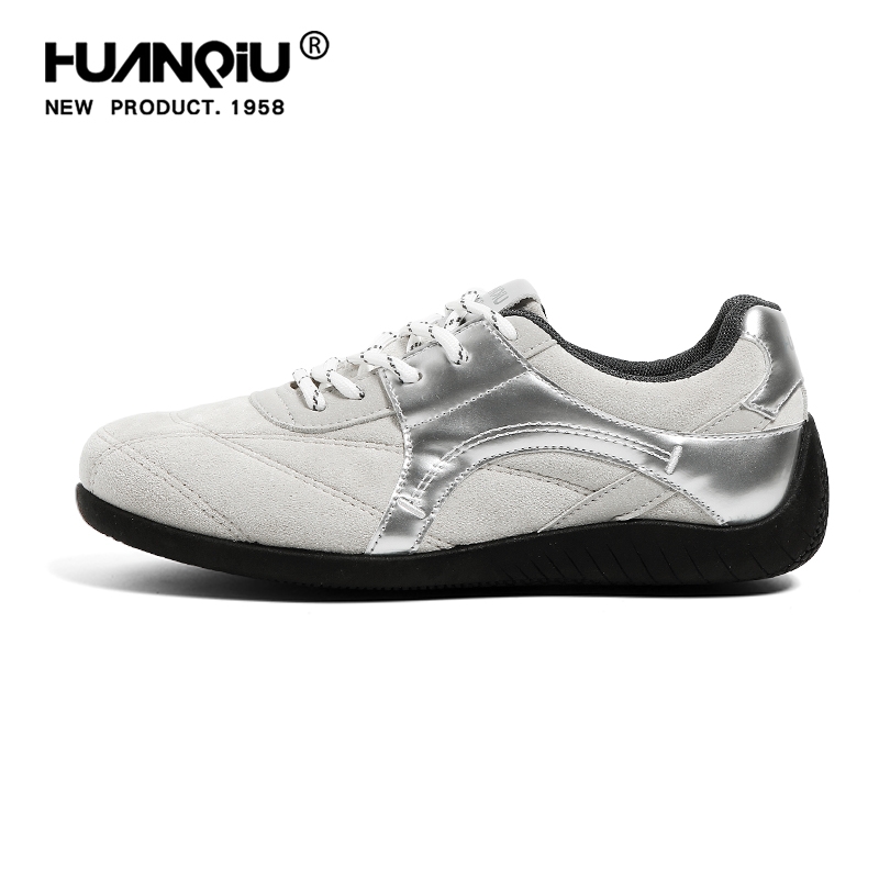 环球银色德训鞋女款2025新款秋季百搭休闲板鞋内增高赛车鞋子女鞋