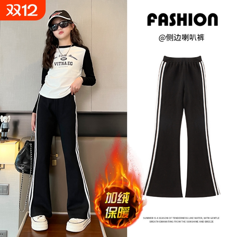 新款长裤中大童秋冬休闲裤喇叭裤