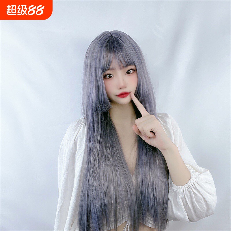 外贸假发女长直发姬发式lolita软妹cosplay公主切气质修