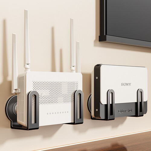 吸盘墙上路由器收纳wifi放置架机顶盒插座挂墙收纳架置物架免打孔