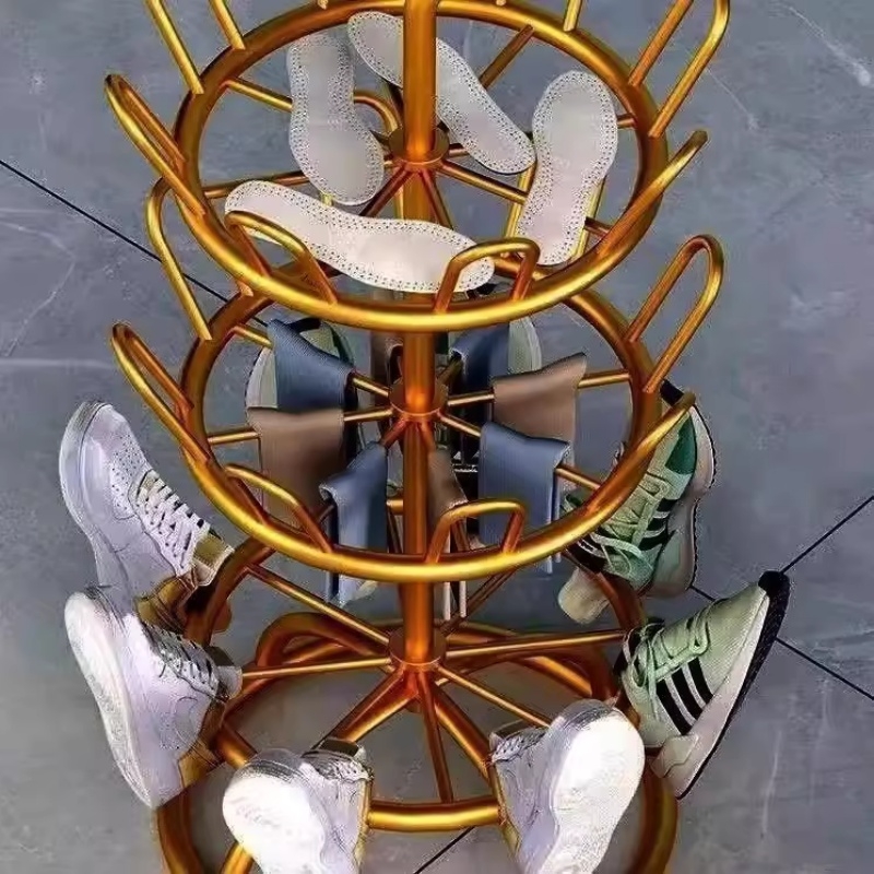 晒晒鞋神器鞋架旋转阳台新款铁艺拖鞋移动落地鞋子室入门加厚晒鞋