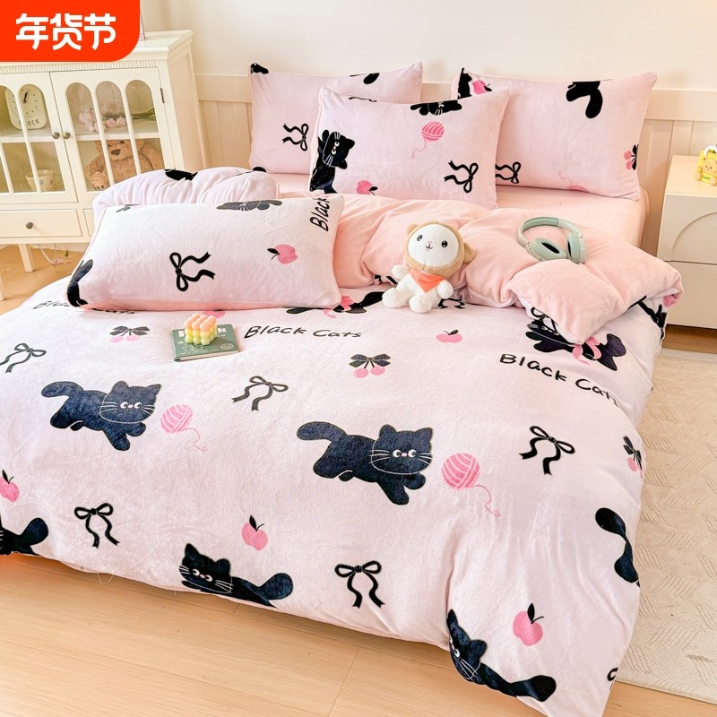 公主风可爱四件套全棉2025新款被套床单儿童女孩女童床上用品