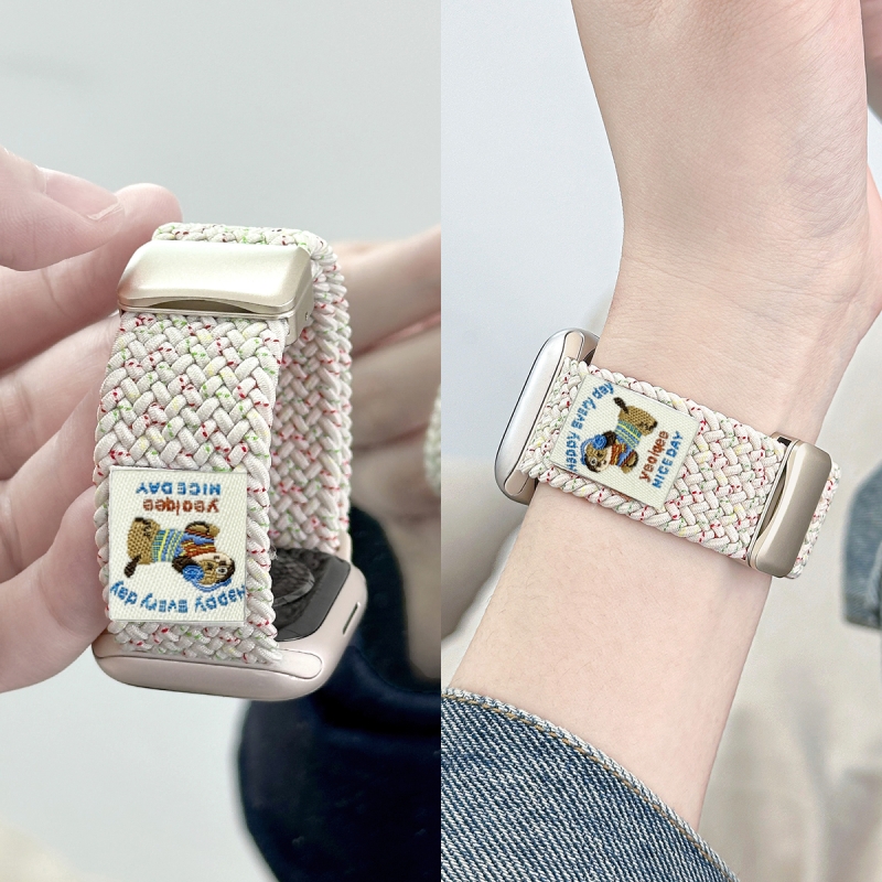 适用苹果腊肠狗磁吸编织表带