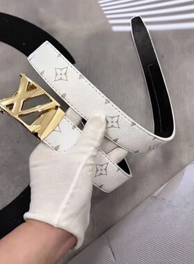 时尚潮流皮带腰带男士自动新款涂鸦休闲真皮字母商务牛仔裤百搭
