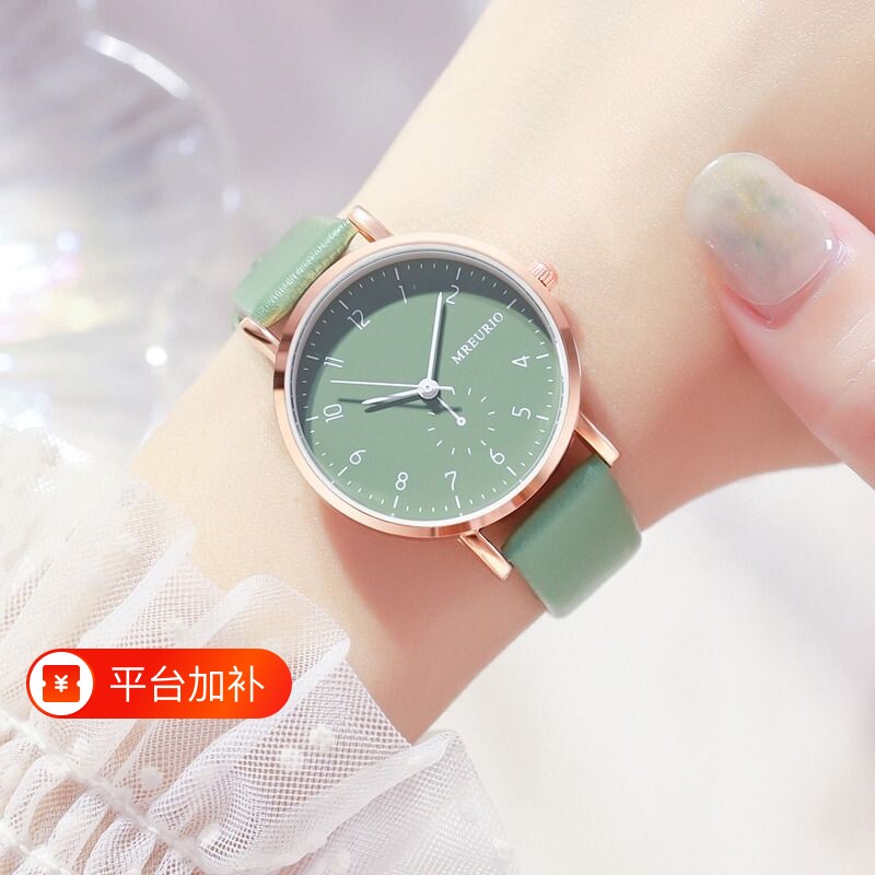 学生手表考试专用女款高颜值女生初中生高中生防水静音指针式石英