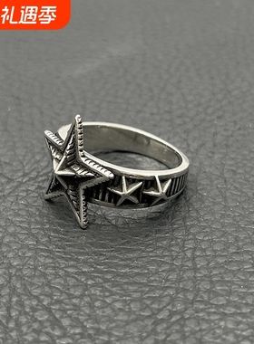 ODEK复古纳瓦霍铆钉大五角星轻奢个性戒指cody sanderson风格霸气
