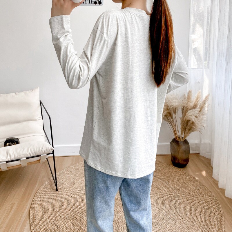 孕妇产后哺乳上衣外穿月子服长袖薄款T恤辣妈款春秋装喂奶期衣服