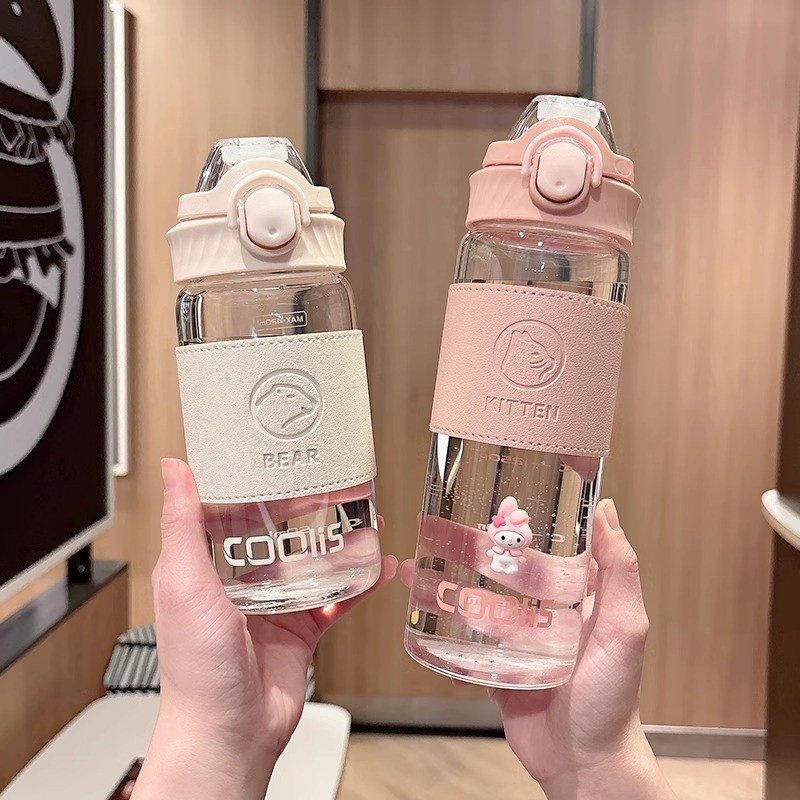 简约耐高温玻璃杯带茶隔学生大容量水杯女生高颜值办公室泡茶杯子