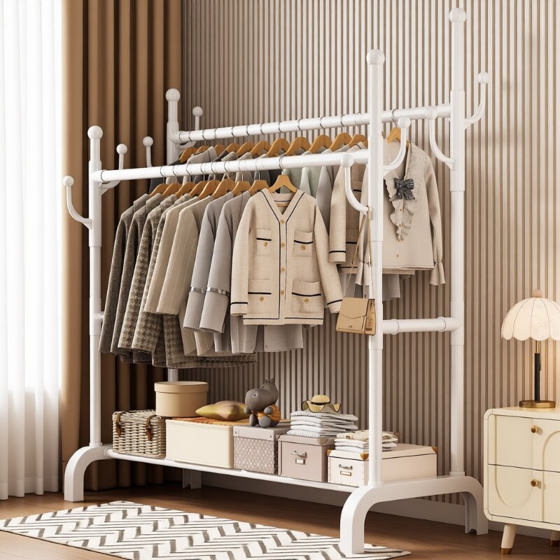 衣架落地卧室家用阳台挂衣杆晒衣服架子简易室内晾衣架宿舍衣帽架