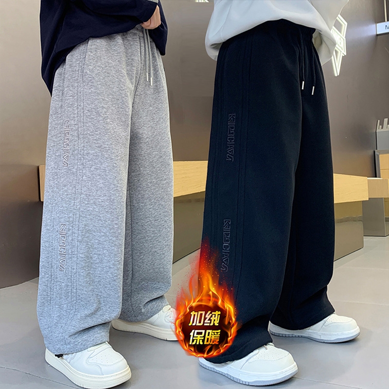 男童裤子春秋款儿童休闲运动裤2025新款中大童加厚卫裤秋冬加绒潮