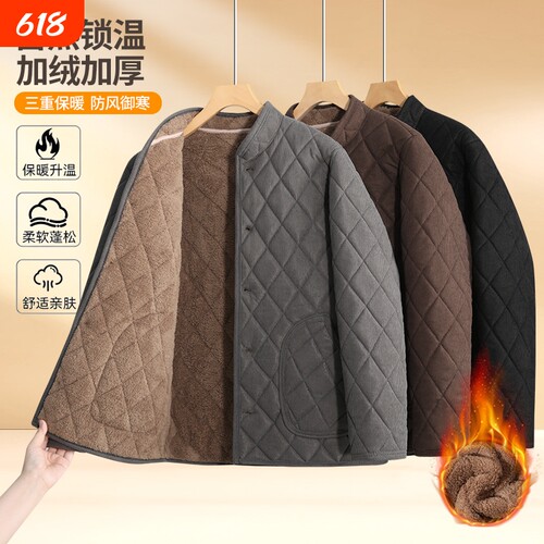 男士欧棉绒加厚长袖棉服