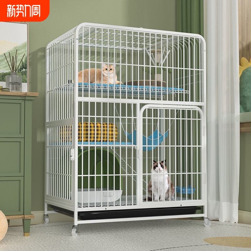 猫笼子家用室内带厕所一体超大自由空间双层别墅猫舍猫屋猫咪笼子