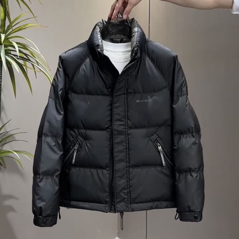 户外冬季男士极寒加厚免洗立领羽绒服上衣纯色户外休闲百搭男装外