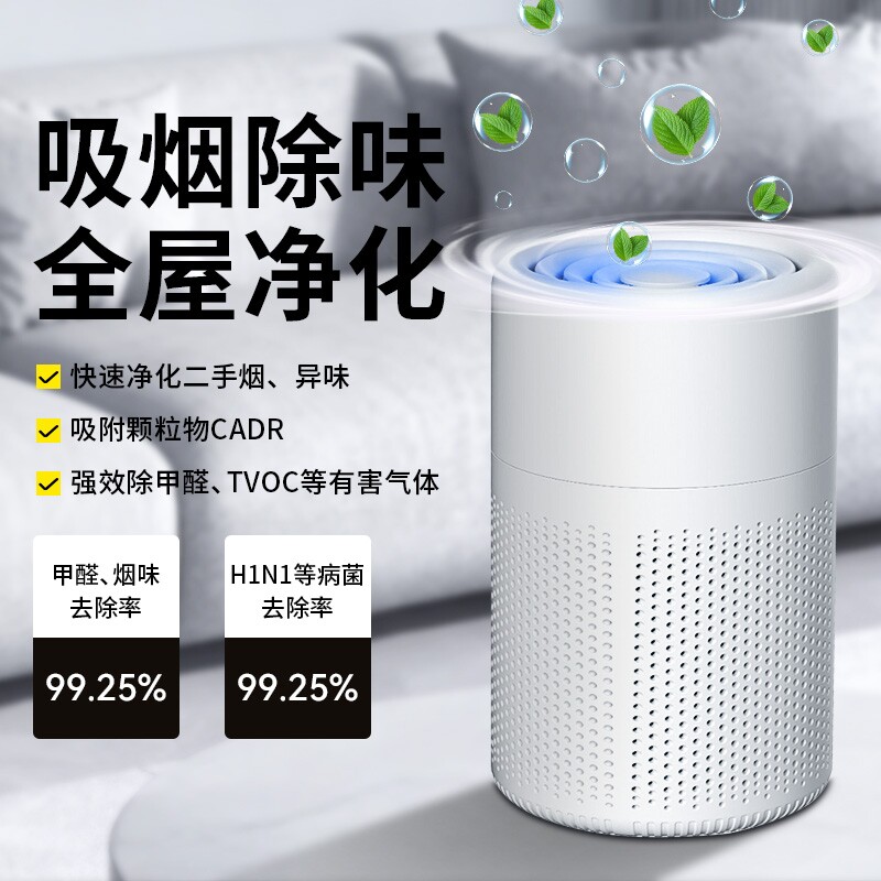 负离子空气净化器家用桌面除甲醛猫毛孕妇婴儿除灰尘小型除臭机