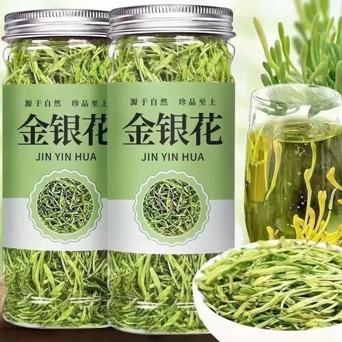 金银花茶干花菊花凉茶中药材无野生不特级官方旗舰店正品去火罐装