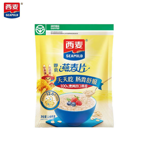 西麦即食纯燕麦片1480g*1袋起多规格冲泡高蛋白燕麦片