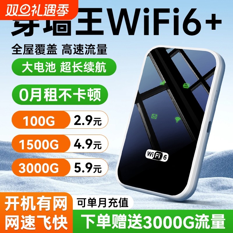 智能wifi移动无线wifl6便携式免插卡2026新款路由器全国通用流量