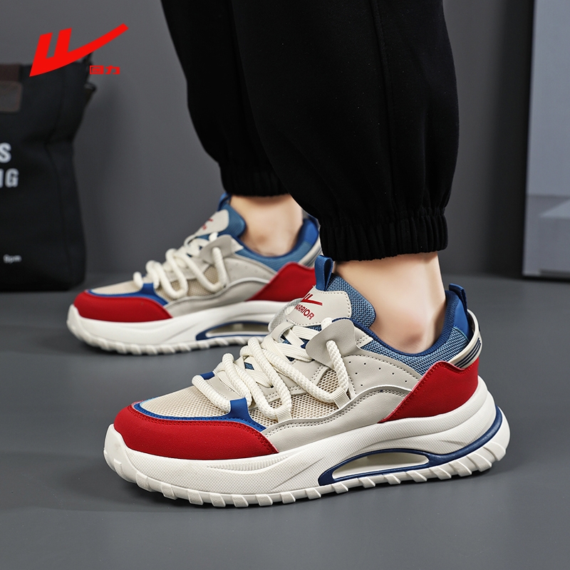 回力男鞋2025年新款学生时尚网面厚底舒适透气休闲百搭运动鞋