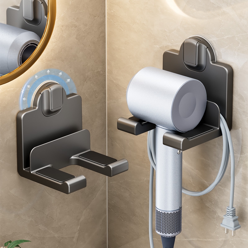 吸盘吹风机置物架浴室卫生间壁挂吹风机支架绕线风筒家用收纳神器