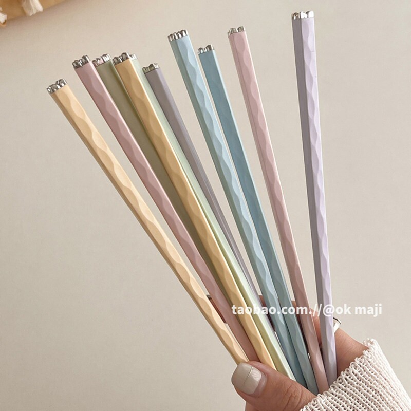 ok maji单人装筷子一双家用可爱筷子情侣款一对套装一人专用筷