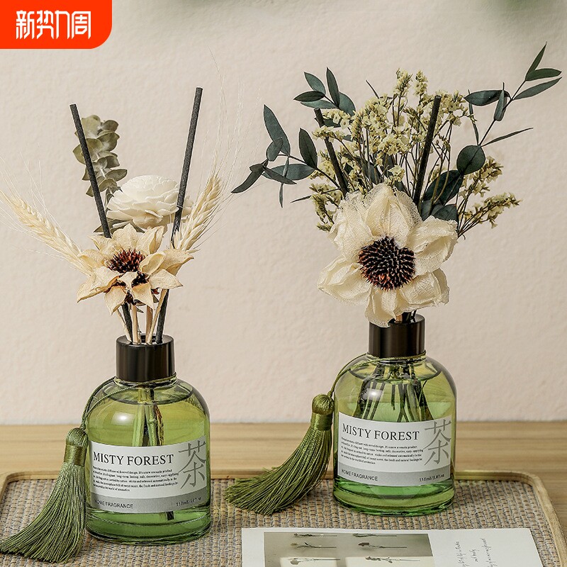 无火香薰干花摆件家用室内卧室持久留香茉莉白茶桂花高级香氛精油