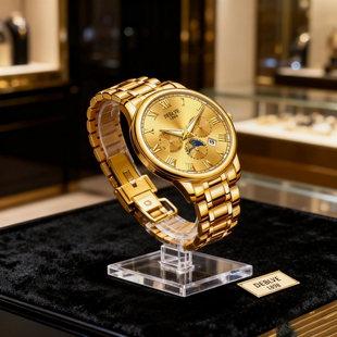 名牌钢带商务防水石英 手表全自动非机械表正品 腕表高级感男士 男款