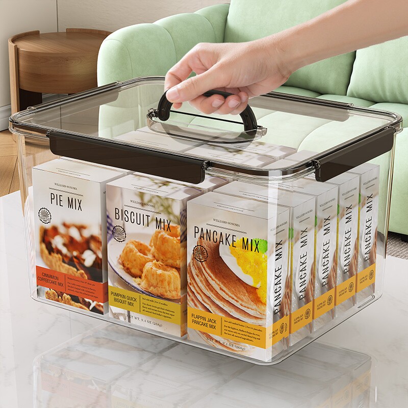 透明收纳箱手提带盖塑料整理箱家用衣服书本零食玩具大容量储物盒